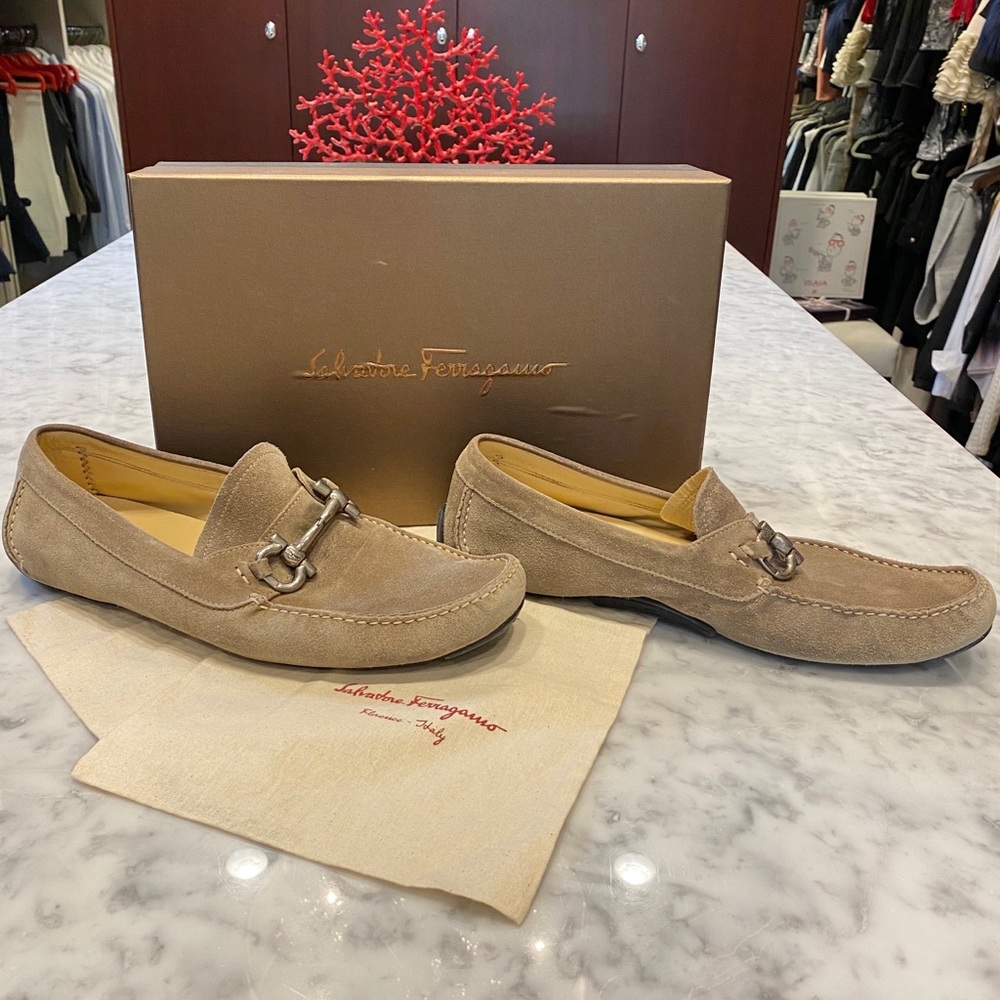 Salvatore Ferragamo Parigi Crosta Suede Drivers